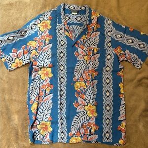 Floral Blue Hawaiian Shirt